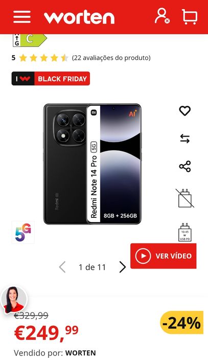 Xiaomi redmi note 14 pro Black (NOVO)