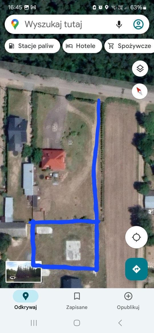 Sprzedam działkę z rozpoczętą budową