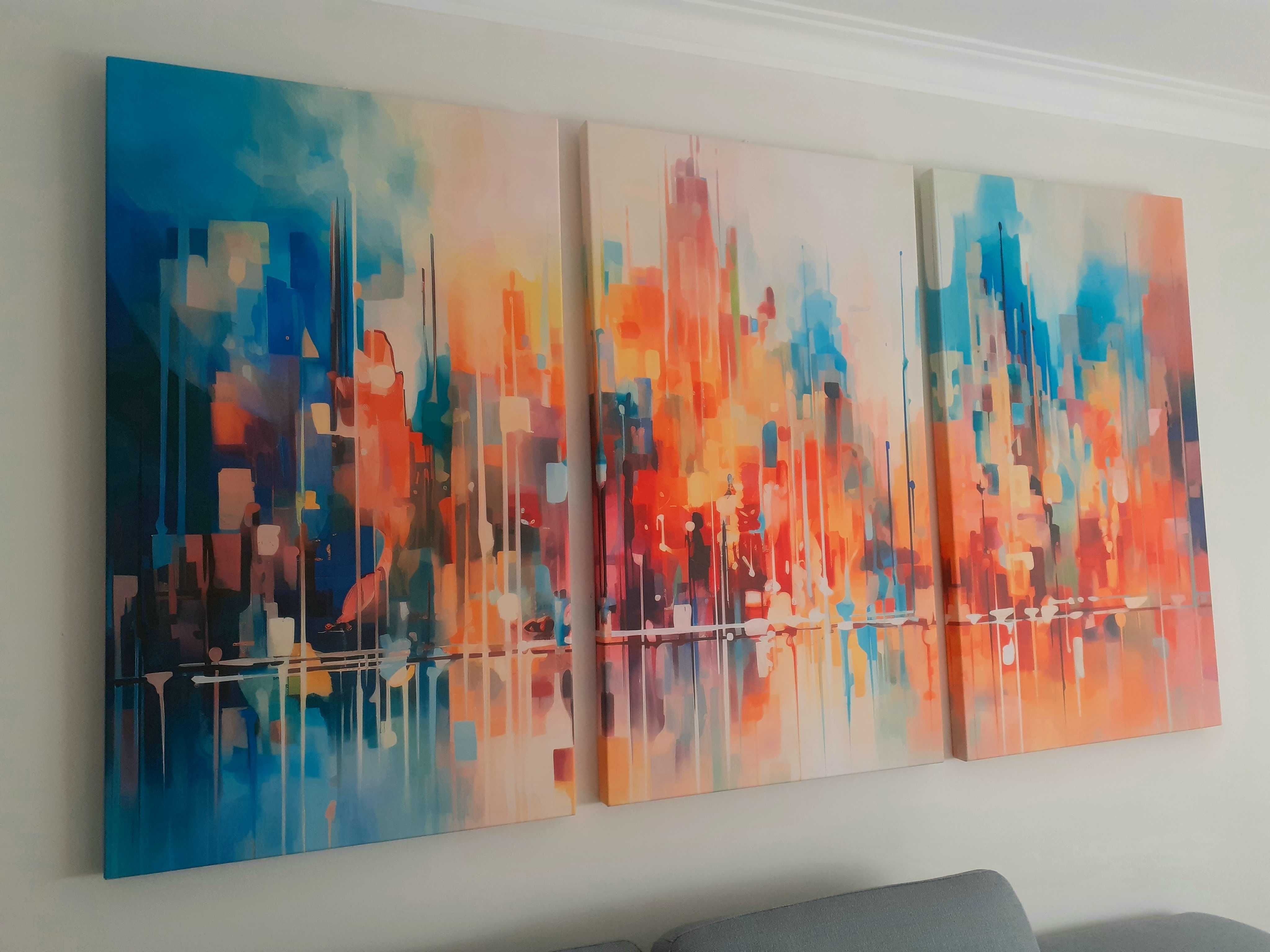 Telas decorativas Estilo Aquarela Cidade Vibrante 210x120cm