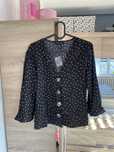nowa bluzka New Look czarna w kropki rozszerzane rękawy elegancka S