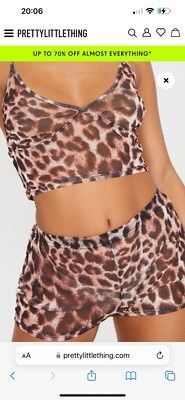 Леопардова піжамка plt жіноча піжама prettylittlething