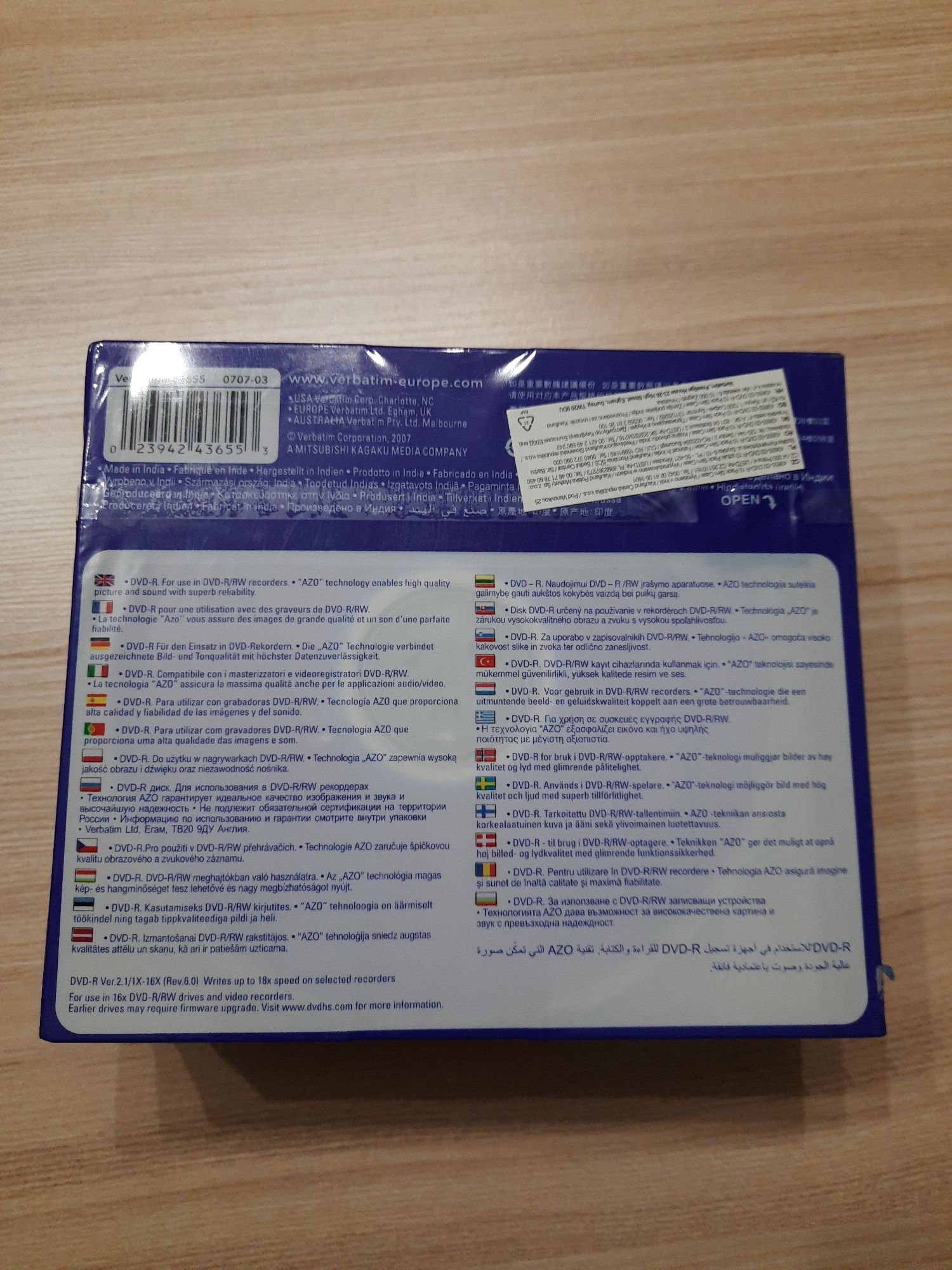 płyty Verbatim DVD-R w pudełkach, 10 szt