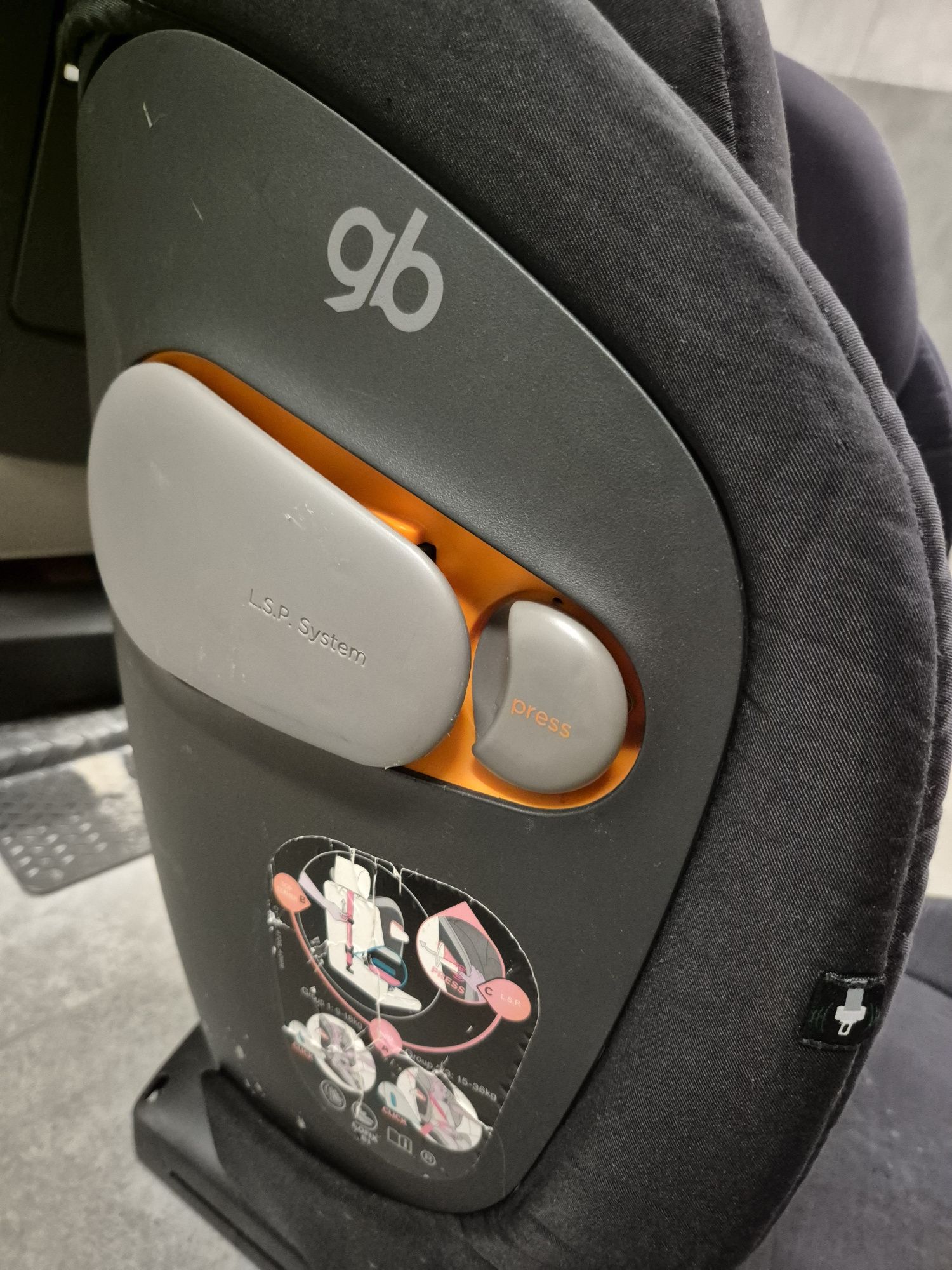 Fotelik samochodowy gb 9 do 18 kg i 15-36 kg. Isofix