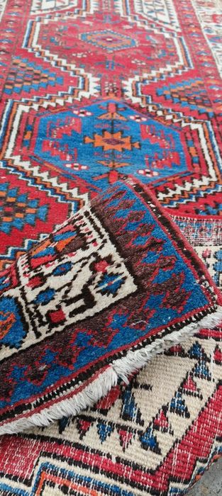 Piękny gruby sztywny wełniany chodnik długi dywan ręcznie tkany  97x2