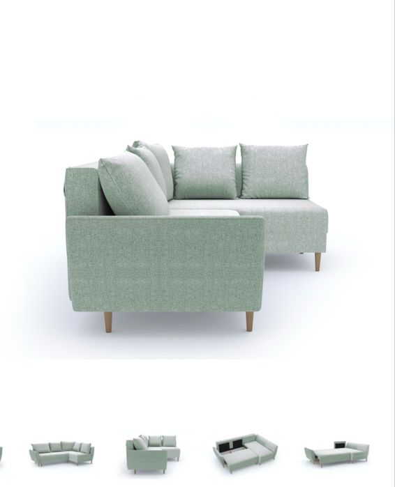 Narożnik sofa kanapa rozkladana z funkcją spania
