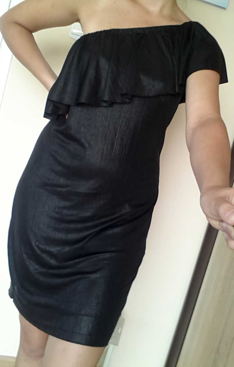 Sukienka czarna hiszpanka na jedno ramię Reserved M L NOWA z metką
