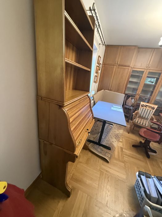 Mebel sekretarzyk sejf dąb używany