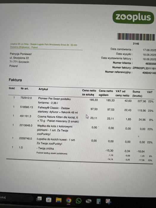 Poidełko Fontanna dla kota- Puoneer Pet