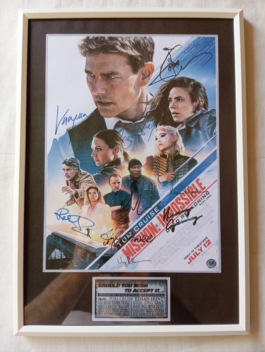 Moldura Filme Mission Impossible Dead Reckoning Part One com Autógrafo