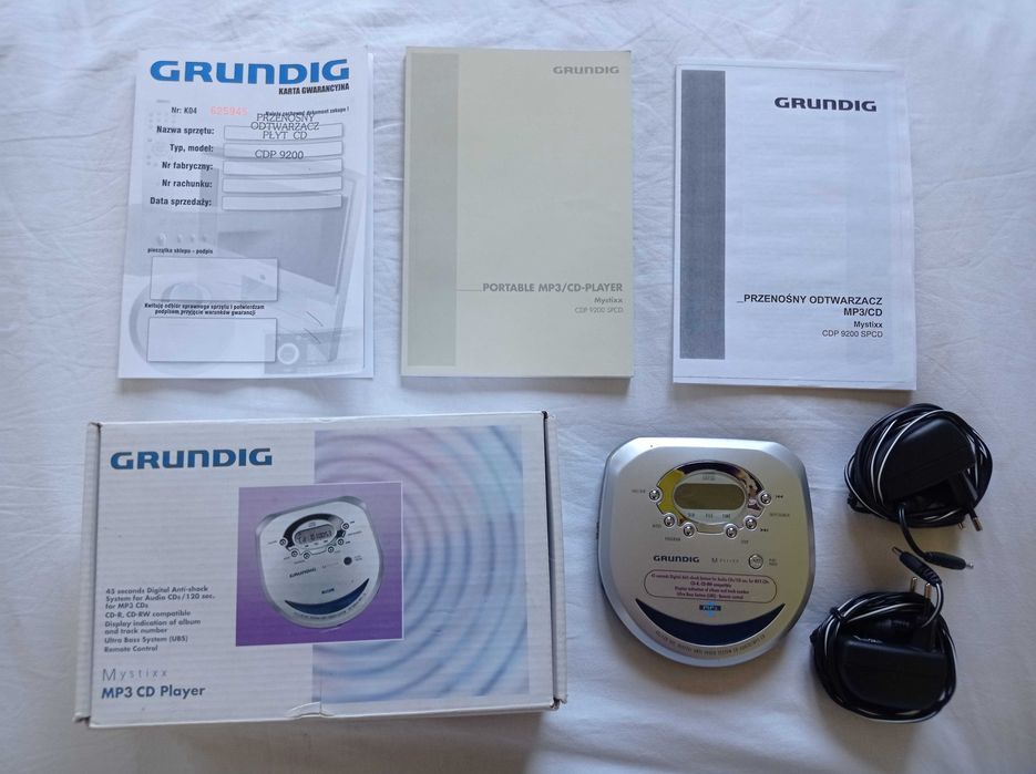 Przenośny odtwarzacz płyt CD Grundig MP3 CD Player CDP 9200 sprawny