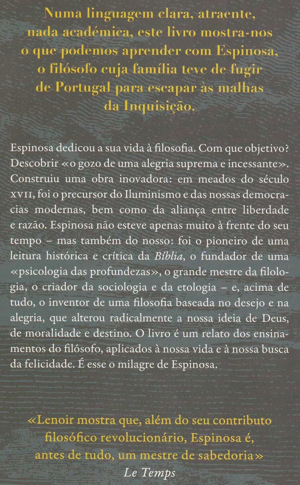 Livro O Milagre Espinosa de Frédéric Lenoir [Portes Grátis]