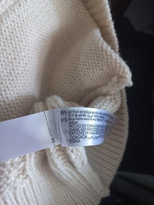 Zara gruby sweter kardigan wełniany r.S/M