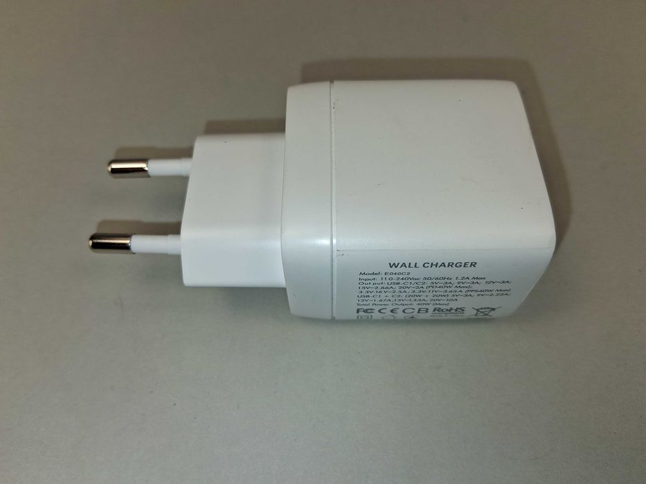 N246 Ładowarka Sieciowa 40W PD PPS USB-C Podwójne Szybkie Ładowanie