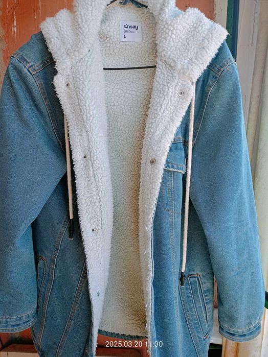 Куртка джинсова зимова довга SINSAY