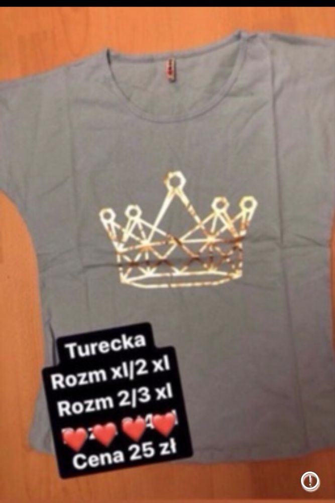 Koszulka turecka niebieska biust 110 z zlotym napisem