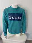 Nowa bluza męska bez kaptura GUESS turkusowa 44