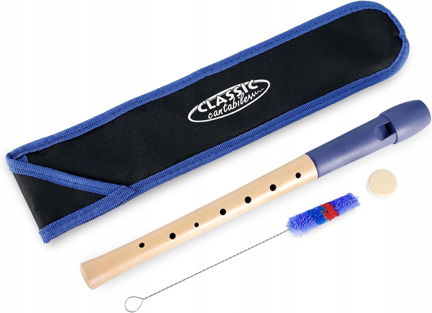 Flet Prosty Sopranowy Classic Cantabile Pivella Niebieski Zestaw