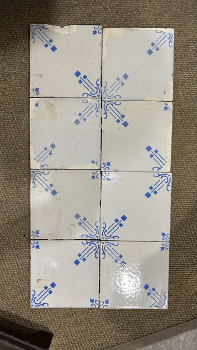 Comjunto de 8 azulejos antigos