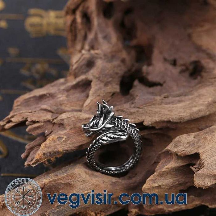 Шикарное регулируемое кольцо Дракон с драконом готические унисекс