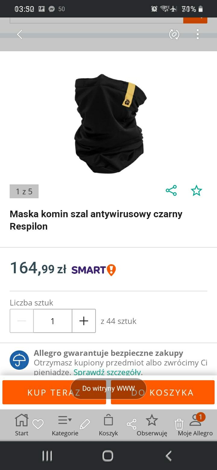 maska komin szal antywirusowy RESPILON