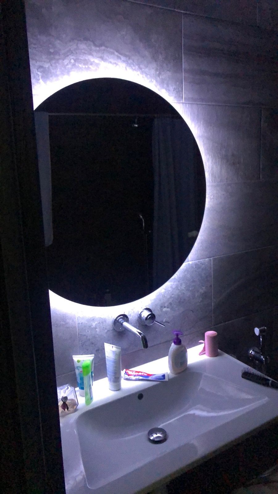 Круглое зеркало, зеркало с подсветкой, зеркало в ванную, парящее зерка