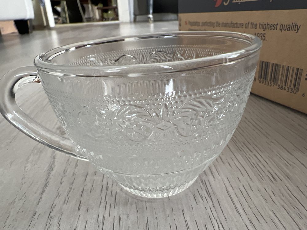 12 szt filizanka 210 ml szklo grawerowane arcoroc przezroczyste
