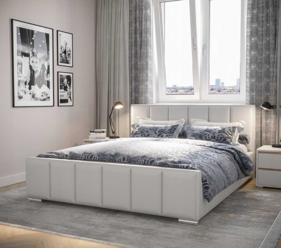 NOWE Łóżko WIELE WYMIARÓW 160x200 Zagłowia FANCY + pojemnik + stelaż