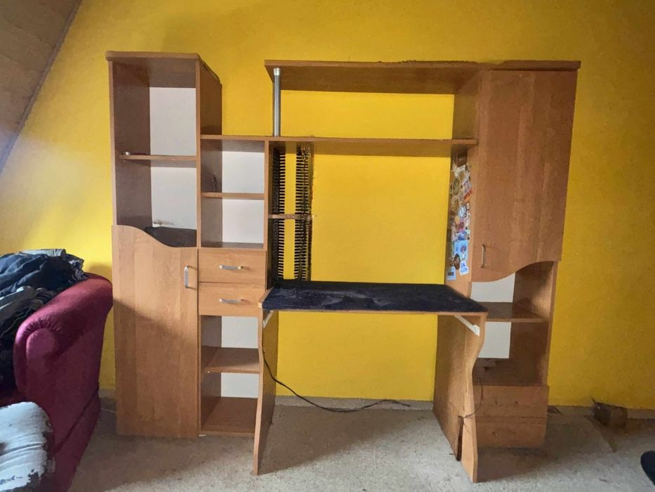 Biurko regał z szafką i półkami