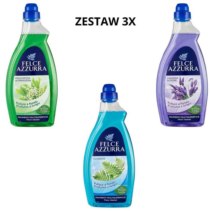 Zestaw 3X Uniwersalne płyny do mycia podłóg Felce Azzurra 1L