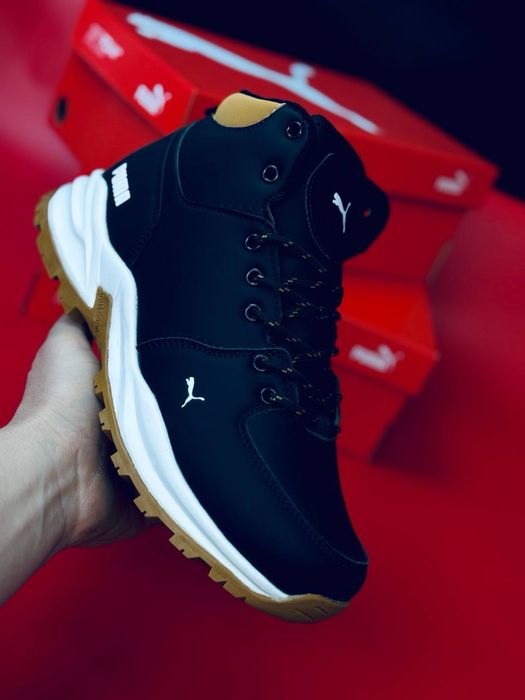 Ботинки кроссовки кожаные Пума зима / красовки пума теплые 40-45 разме