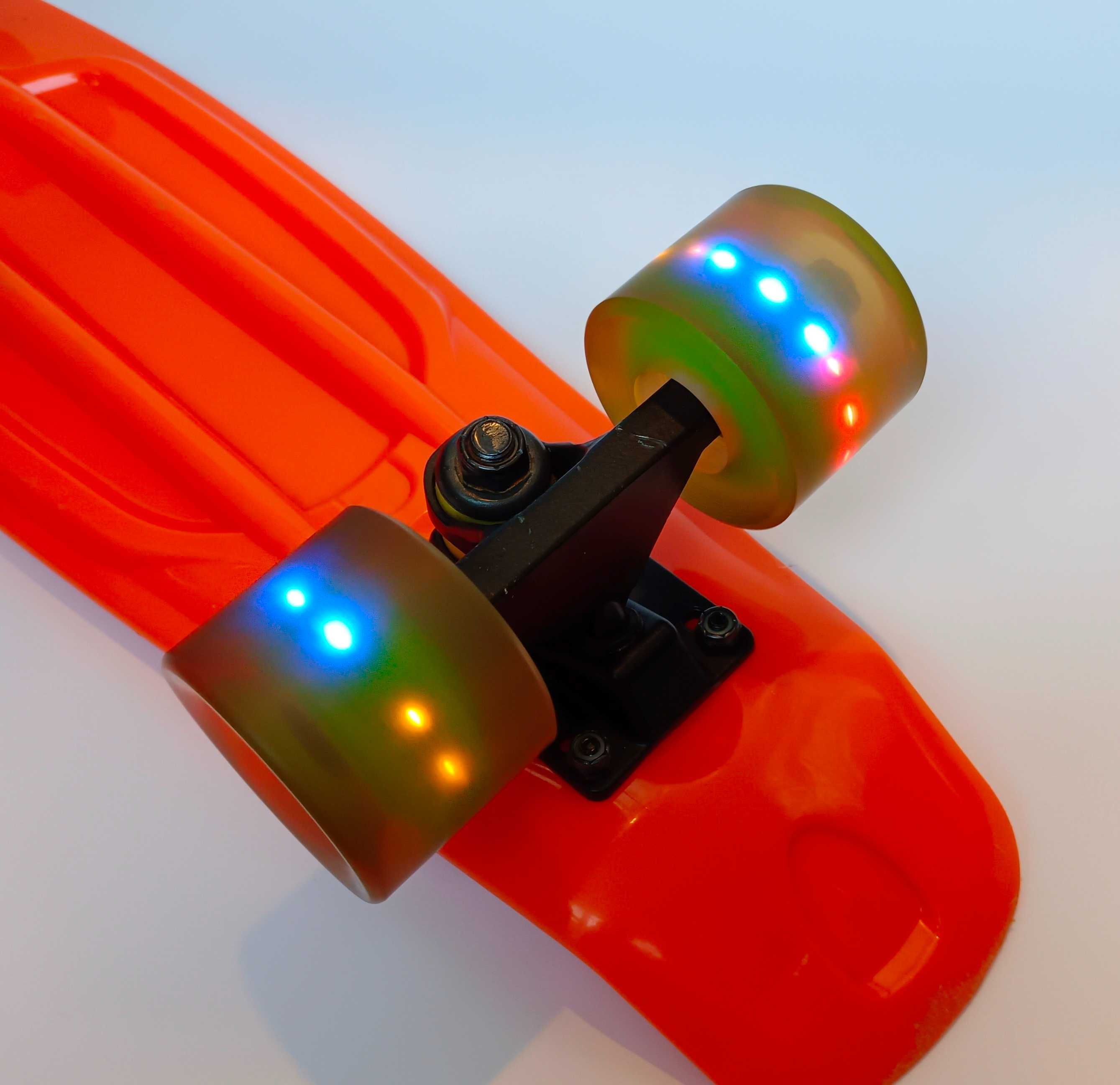 Пенні борд Candy 22″ Orange LED Wheels (скейтборд, круїзер)