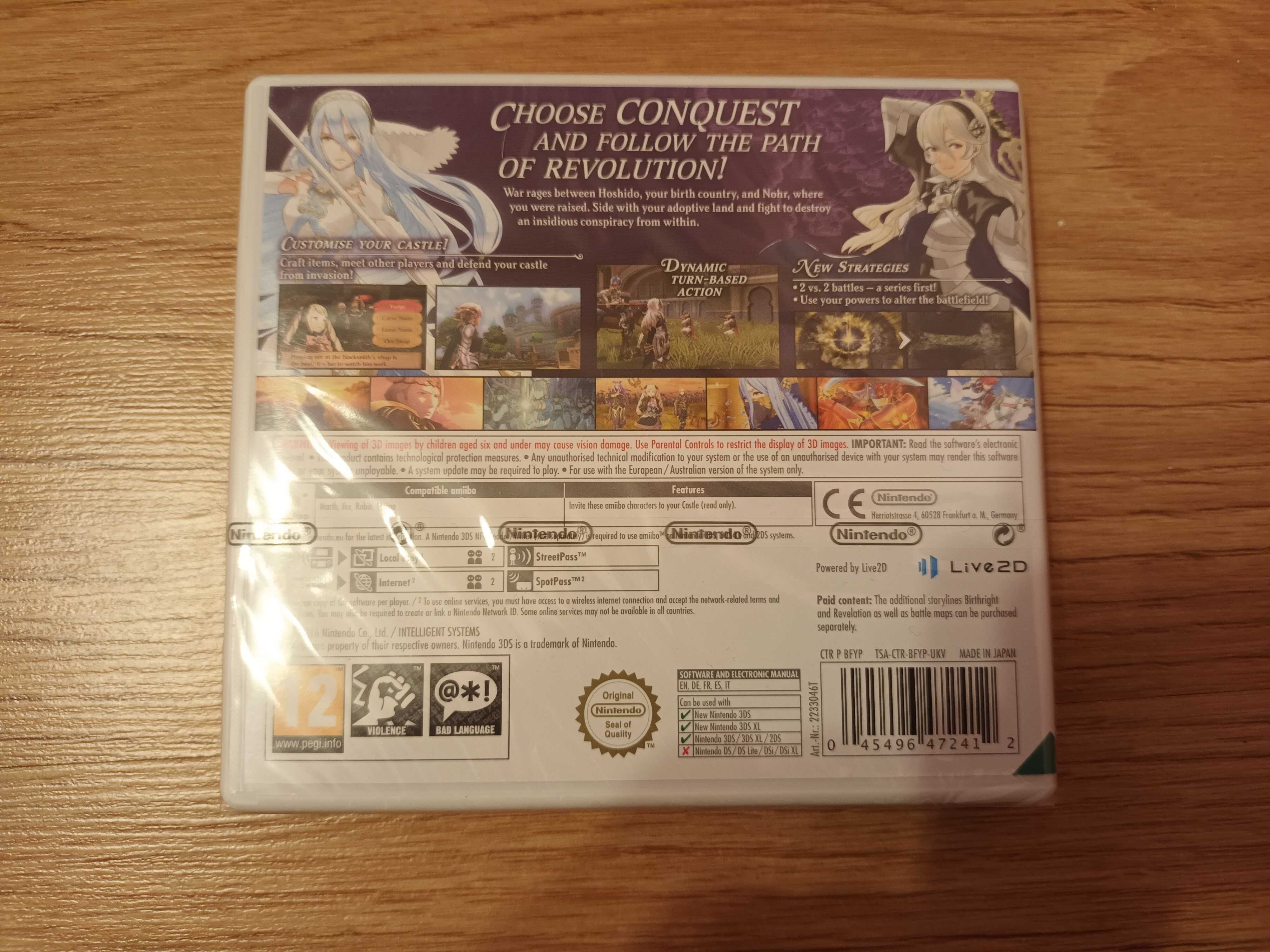 Fire Emblem Fates Conquest nowa folia Nintendo 3DS 2DS eng