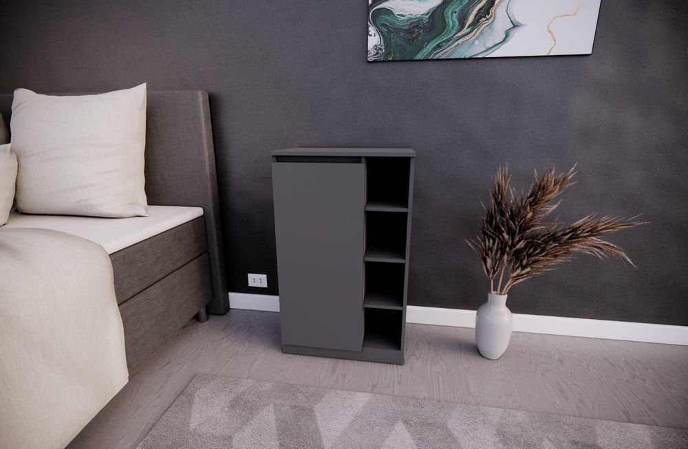 Тумба висока з полицями та відкритою нішею 60х40х100см Дуб Сонома