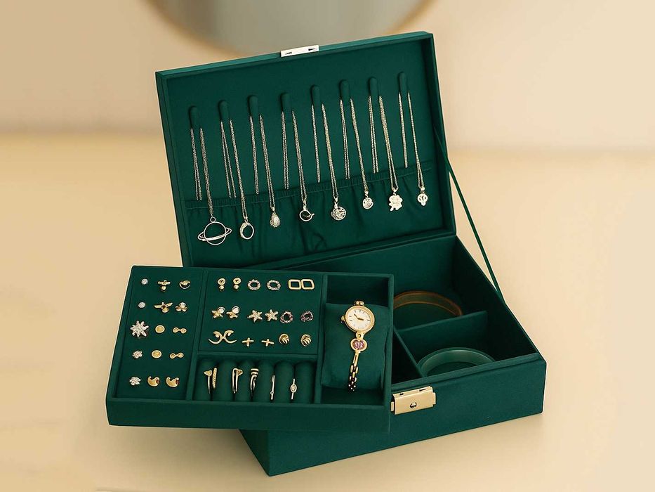 Скринька-органайзер для зберігання ювелірних прикрас біжутері шкатулка