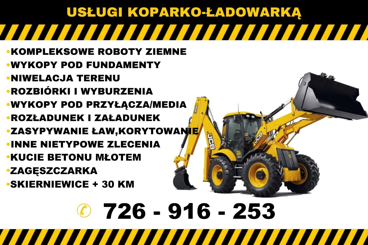 Usługi koparko-ładowarką PRACE ZIEMNE , wyburzenia , rozbiórki, młot