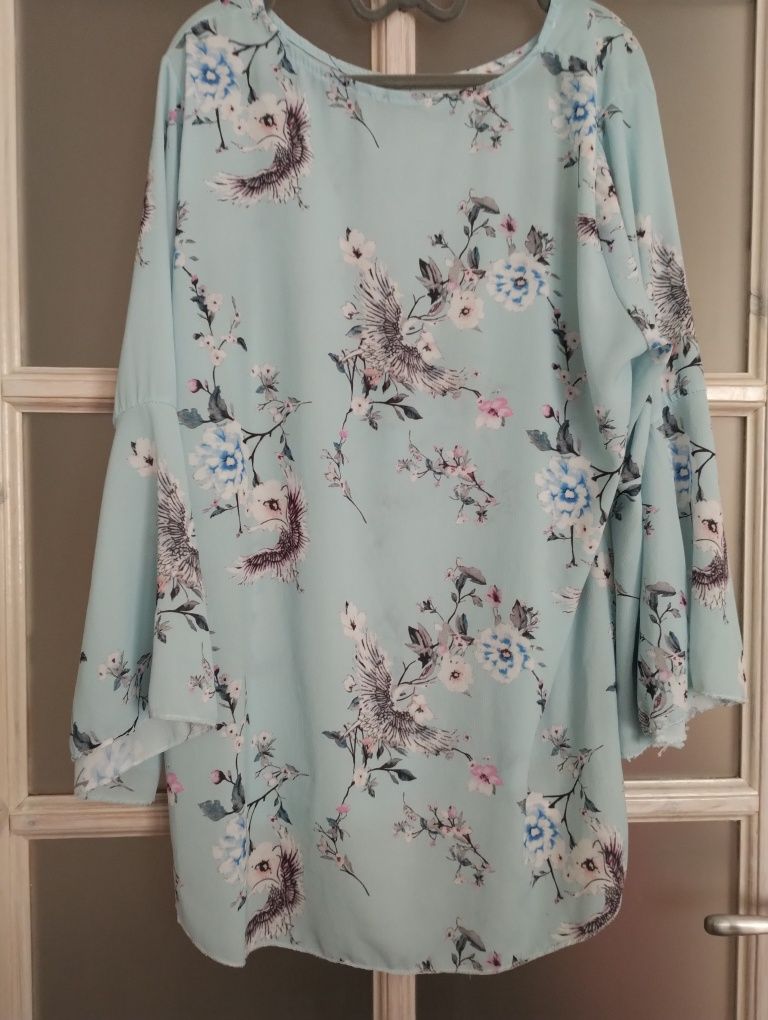 Bluzka koszula niebieska Marc Lauge M- L,  40-42 oversize żurawie