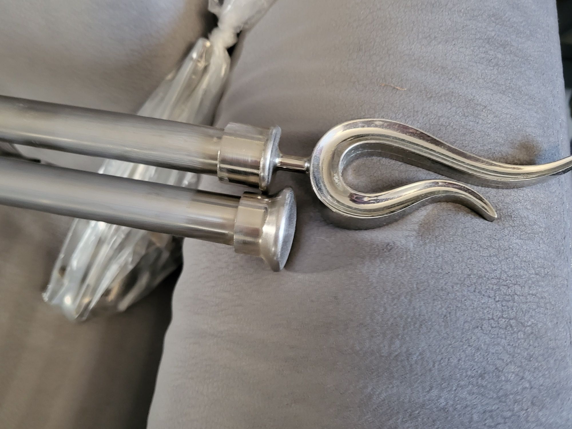 Karnisz podwójny / chrom z żabkami 168/162cm
