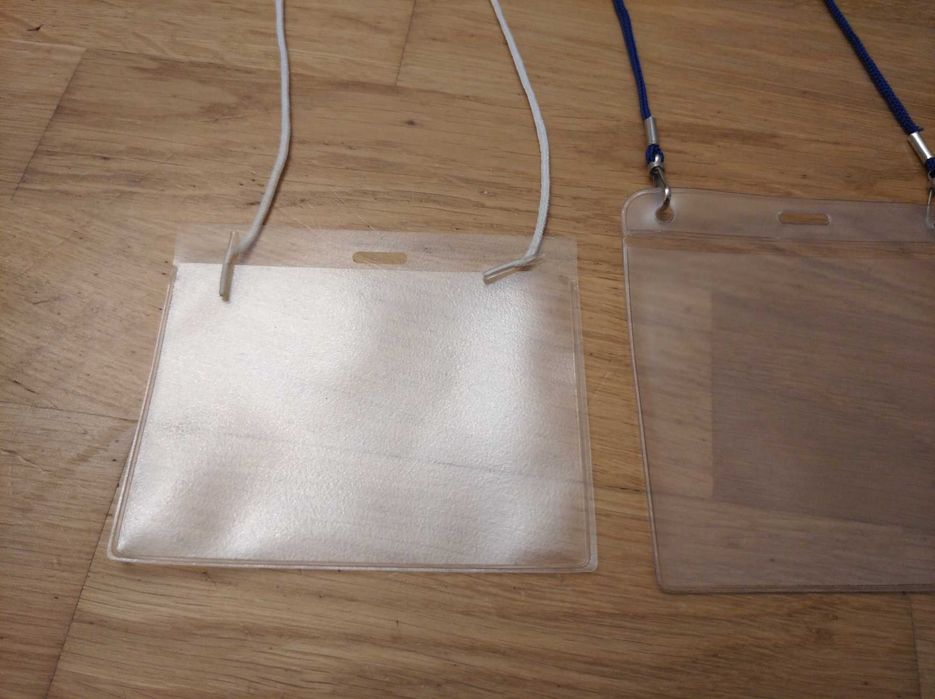 Plakietki 3 szt etui holder identyfikator przepustki smycz na sznurku