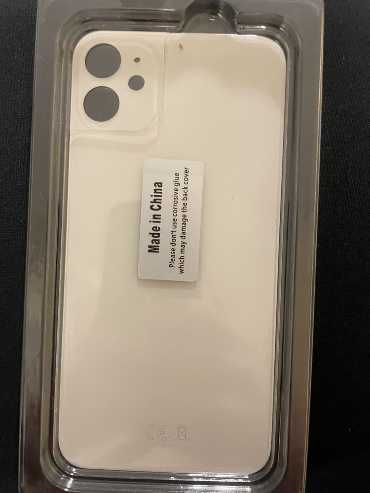 Plecki szkło iphone 11 silver duże oczko