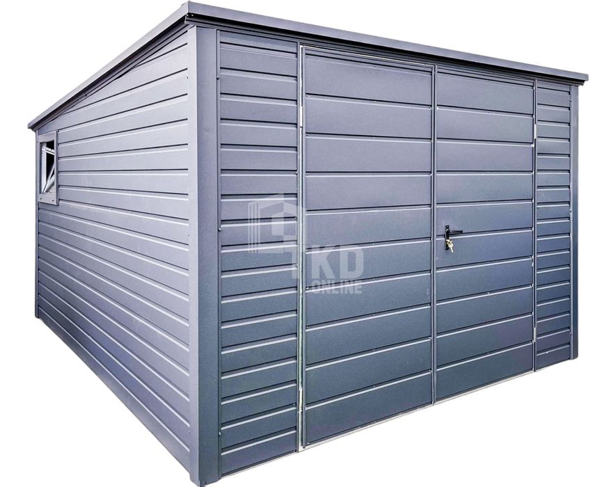 Schowek Domek Ogrodowy 3X4M Brama Dwuskrzydłowa Okno Dach Spad Tkd276