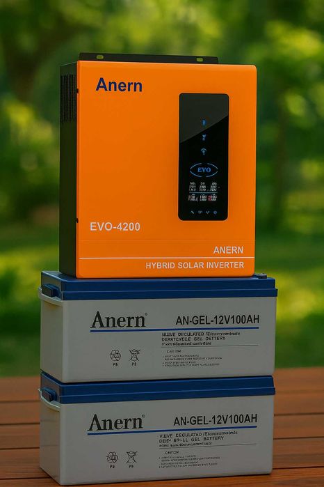 ‼️ Комплект ДБЖ 4,2kW інв 4кВт + 2 батареЇ 5кВт/г Резервне живлення