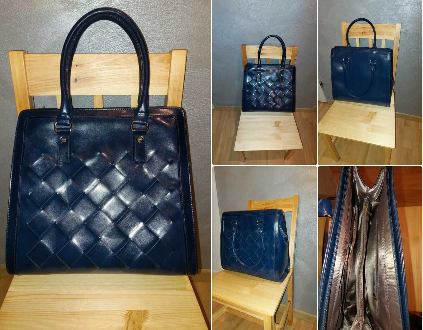 Duża granatowa elegancka torba