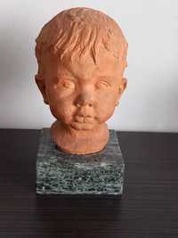 figurka terakotowa - głowa chłopca - antyk