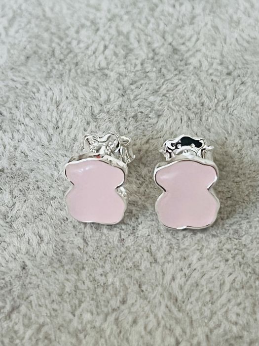 Tous nowe kolczyki srebro 925 miś 0.9 cm