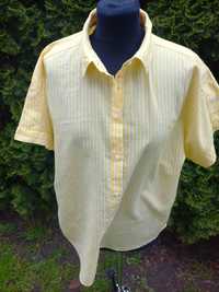 H&M. Żółta koszula w białe paski. Roz 40.