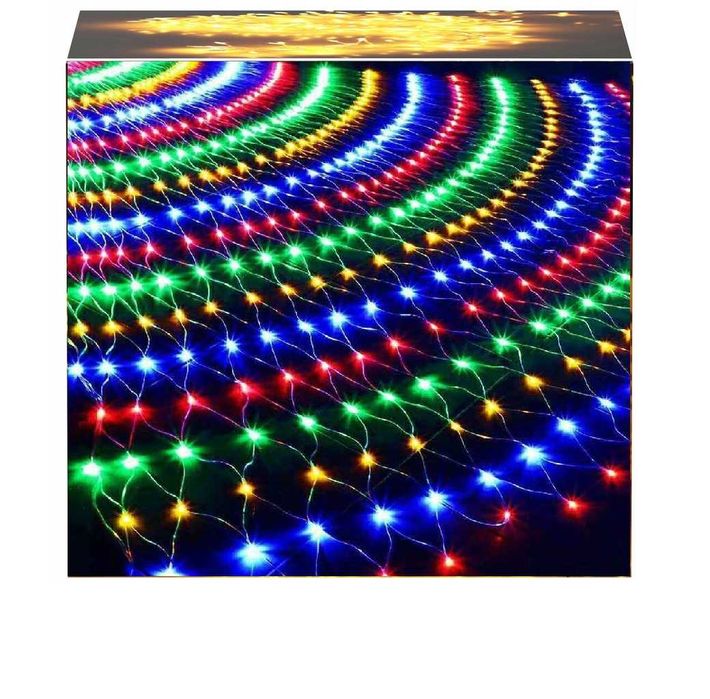 Lampki choinkowe świąteczne 200led 3x2m kurtyna siatka girlanda kolor
