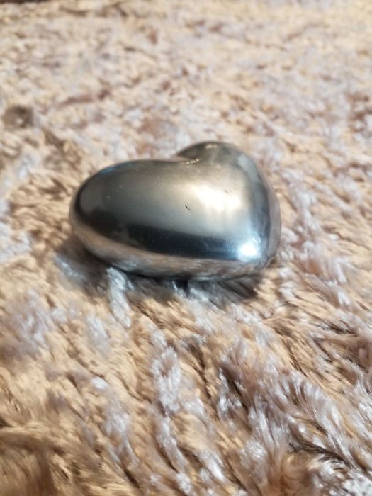 Przycisk do papieru srebrne serce Vintage