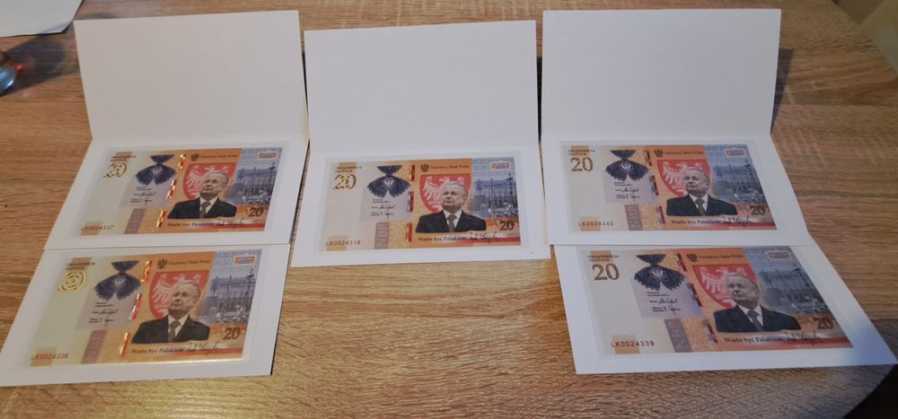 Banknot Kolekcjonerski 20 zł Lech Kaczyński 2021 rok prezent