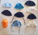 9 gorros e 10 chapéus menino 0-12 meses