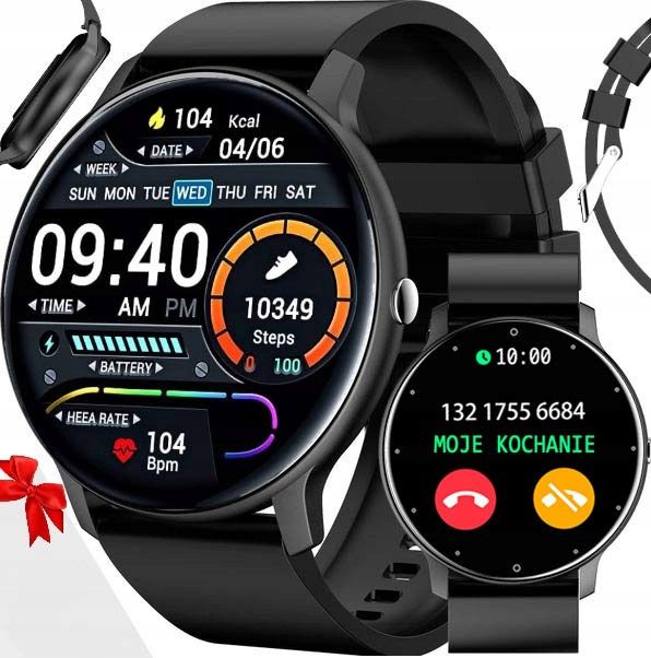 Zegarek Smartwatch Męski Polskie Menu Puls Sms Fb 220mah Bt5.0 1,28" I